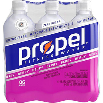 Propel Zero Calorie Berry Water Beverage 6 pk Bottles