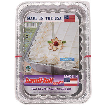 Handi-Foil Foil Cake Pans & Lids, 2 pk