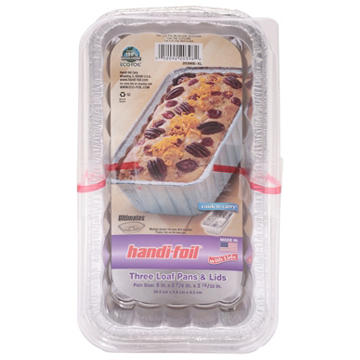 Handi-Foil Loaf Pans & Lids, 3 pk