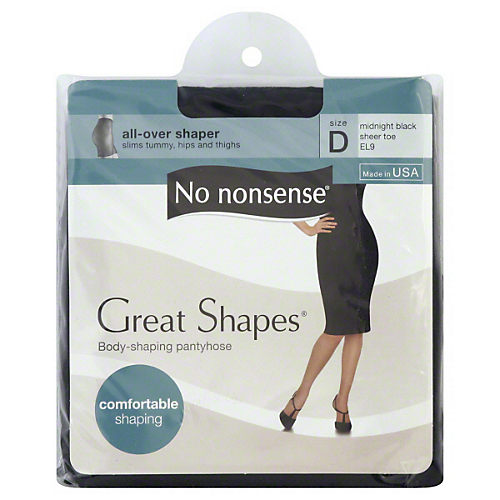 No Nonsense Pantyhose Nylons Size B Great Shapes all over Shaper Midnight  Black