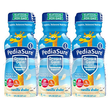 PediaSure Grow & Gain with Immune Support 7g Protein Shake for Kids - Vanilla, 8 oz Bottles