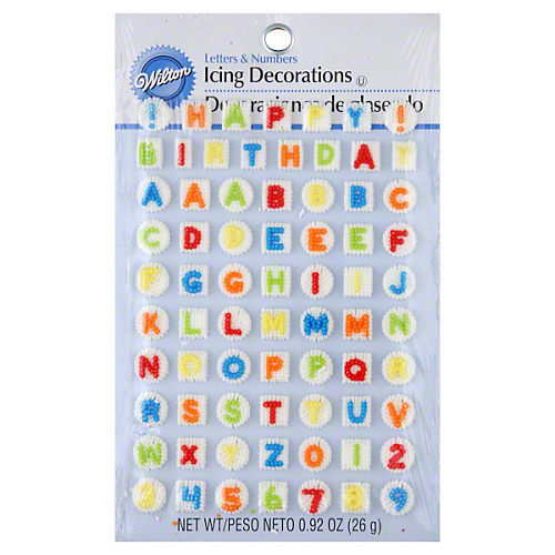 Wilton Letters & Numbers Edible Icing Decorations, Multicolor