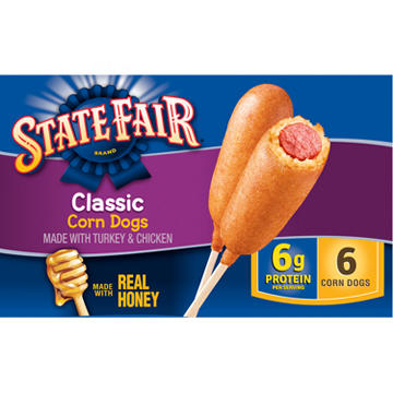 State Fair Frozen Fully Cooked Classic Corn Dogs with Honey Sweetened Batter