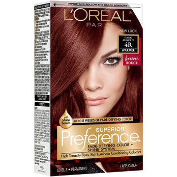L'Oréal Paris Superior Preference Permanent Hair Color, 4R Dark Auburn
