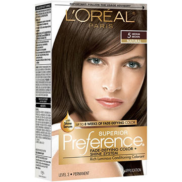 L'Oréal Paris Superior Preference Permanent Hair Color, 5 Medium Brown