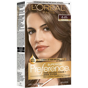 L'Oréal Paris Superior Preference Permanent Hair Color, 6 Light Brown