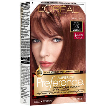 L'Oréal Paris Superior Preference Permanent Hair Color, 6R Light Auburn