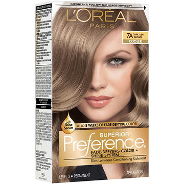 L'Oréal Paris Superior Preference Permanent Hair Color, 7A Dark Ash Blonde