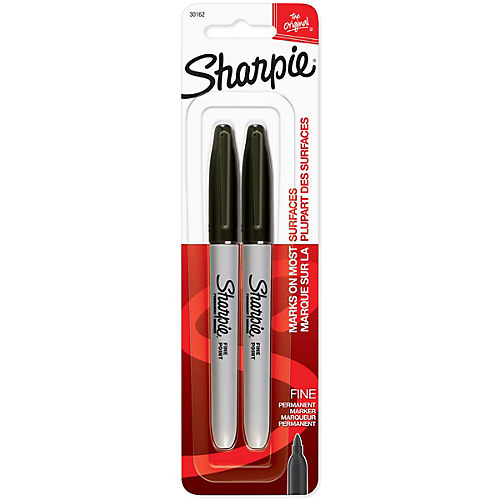 Sharpie Permanent Markers, Fine Tip, Black, 12/Pack (1812419