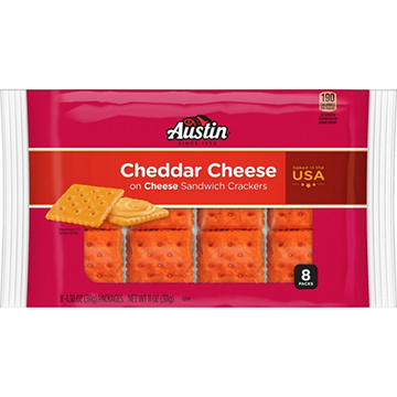 Austin Cheddar Cheese on Cheese Sandwich Crackers, 11 oz
