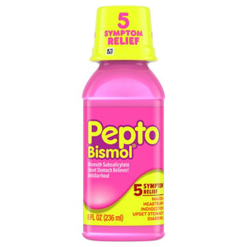 Pepto-Bismol Liquid for Nausea, Heartburn, Indigestion, Upset Stomach, & Diarrhea - 5 Symptom Fast Relief, Original Flavor