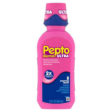 Pepto-Bismol Liquid Ultra for Nausea, Heartburn, Indigestion, Upset Stomach, & Diarrhea - 5 Symptom Fast Relief, Original Flavor