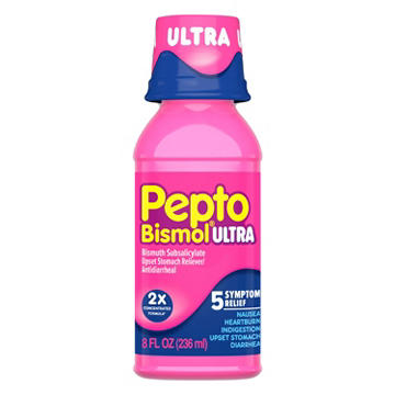 Pepto-Bismol Liquid Ultra for Nausea, Heartburn, Indigestion, Upset Stomach, & Diarrhea - 5 Symptom Fast Relief, Original Flavor