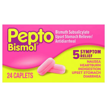 Pepto-Bismol Caplets for Nausea, Heartburn, Indigestion, Upset Stomach, & Diarrhea, 5 Symptom Fast Relief