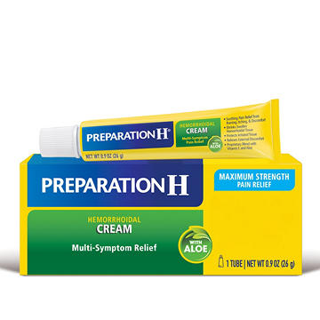 Preparation H Hemorrhoid Symptom Treatment Cream, Maximum Strength Multi-Symptom Pain Relief with Aloe