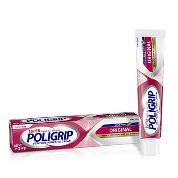 Super Poligrip Original Formula Zinc Free Denture Adhesive Cream