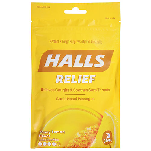 Halls Relief Cough Drops - Honey Lemon