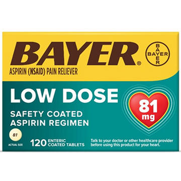 Bayer Aspirin Pain Reliever Low Dose Safety Coated Tablets