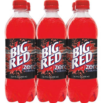 Big Red Zero Soda 6 pk Bottles