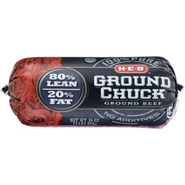 H-E-B 100% Pure Ground Beef Chuck, 80% Lean