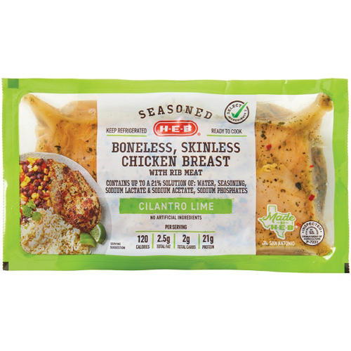 H-E-B Seasoned Boneless Skinless Chicken Breast - Cilantro Lime