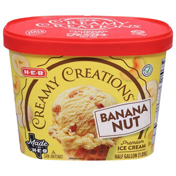 H-E-B Creamy Creations Banana Nut Ice Cream