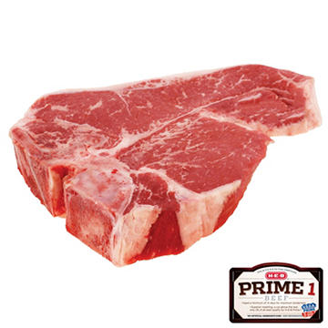H-E-B Prime 1 Beef Bone-in T-Bone Steak, Thick Cut