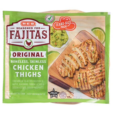 H-E-B Seasoned Chicken Thighs for Fajitas - Texas-Size Pack