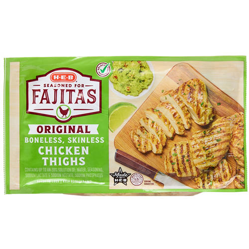 H-E-B Seasoned Boneless Skinless Chicken Thighs for Fajitas