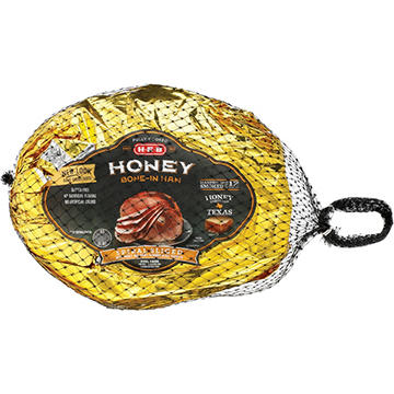 H-E-B Fully Cooked Bone-In Hardwood Smoked Half Spiral Sliced Ham - Honey Glaze