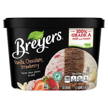 Breyers Vanilla Chocolate Strawberry Ice Cream