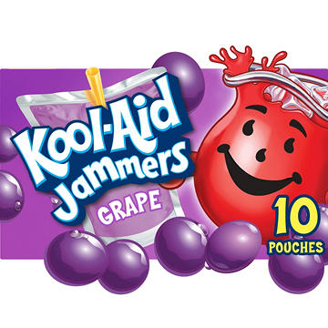 Kool-Aid Jammers Grape Drink Pouches, 10 ct
