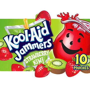Kool-Aid Jammers Strawberry Kiwi Drink Pouches, 10 ct