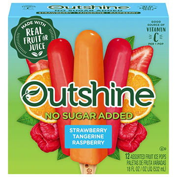 Outshine No Sugar Added Fruit Ice Pops - Strawberry, Tangerine & Raspberry