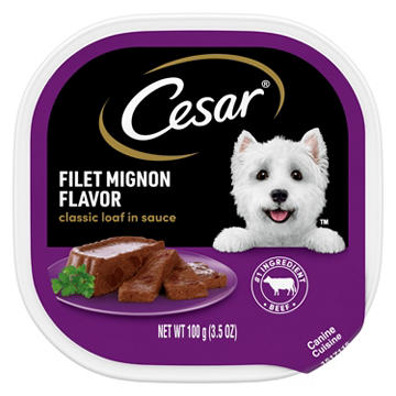 Cesar Wet Dog Food Classic Loaf in Sauce Easy Peel Trays - Filet Mignon Flavor