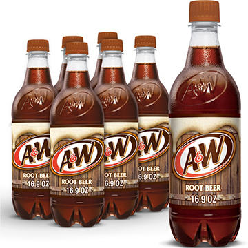 A&W Root Beer Caffeine Free Soda 6 pk Bottles