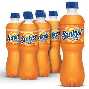 Sunkist Orange Soda 6 pk Bottles