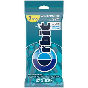 Orbit Wintermint Sugar Free Chewing Gum, 3 pk