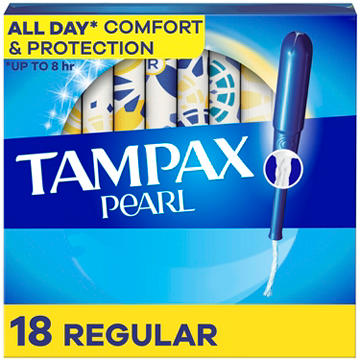 Tampax Pearl Tampons, Regular Absorbency, Unscented