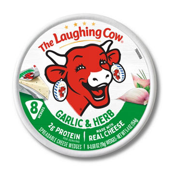 The Laughing Cow Spreadable Cheese Wedges - Creamy Garlic & Herb, 8ct
