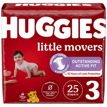 Huggies Little Movers Baby Diapers Size 3