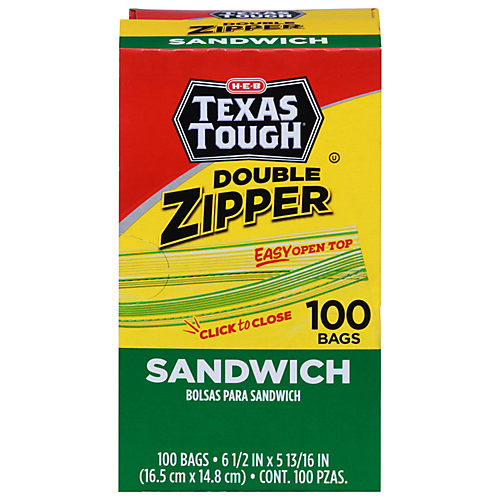 Great Value Double Zipper Sandwich Bags, 100 Count