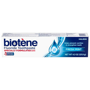 Biotene Fluoride Toothpaste for Dry Mouth Symptoms and Bad Breath, Fresh Mint