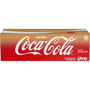 Coca-Cola Vanilla Soda Soft Drink 12 pk Cans
