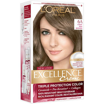 L'Oréal Paris Excellence Créme Permanent Hair Color, 6A Light Ash Brown