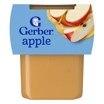 Gerber Stage 2 Baby Food - Apple, 4 oz Tubs