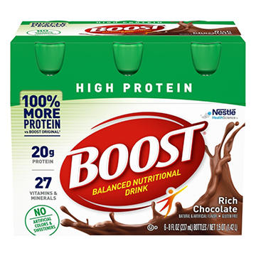 BOOST 20g Protein Nutritional Drinks 6 pk Bottles - Rich Chocolate
