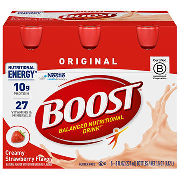 BOOST Original Complete Nutritional 10g Protein Shake - Creamy Strawberry 6 pk