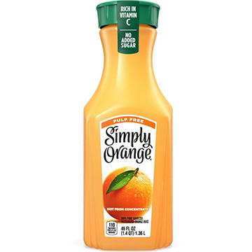 Simply Orange Pulp Free 100% Pure Squeezed Orange Juice