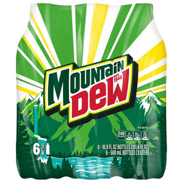 Mountain Dew Soda 16.9 Bottles